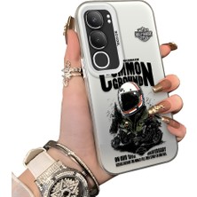 Ucuc Vivo Y19S 4G/Y19S Pro Uyumlu Sert Akrilik Arka Silikon Kenar Lens Koruma Kılıf