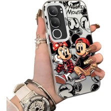 Ucuc Vivo Y19S 4G/Y19S Pro Uyumlu Sert Akrilik Arka Silikon Kenar Lens Koruma Kılıf