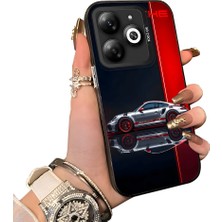 Ucuc Tecno Spark 20C Uyumlu Sert Akrilik Arka Silikon Kenar Lens Koruma Kılıf