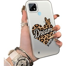 Ucuc Realme C21 Uyumlu Sert Akrilik Arka Silikon Kenar Lens Koruma Kılıf