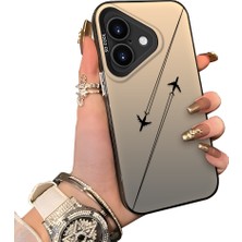 Ucuc iPhone 16 Uyumlu Sert Akrilik Arka Silikon Kenar Lens Koruma Kılıf