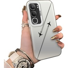 Ucuc Vivo Y19S 4G/Y19S Pro Uyumlu Sert Akrilik Arka Silikon Kenar Lens Koruma Kılıf