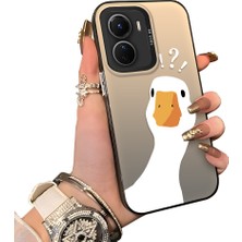 Ucuc Vivo Y16/Y02S/Y56 Uyumlu Sert Akrilik Arka Silikon Kenar Lens Koruma Kılıf
