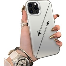 Ucuc iPhone 14 Pro Uyumlu Sert Akrilik Arka Silikon Kenar Lens Koruma Kılıf