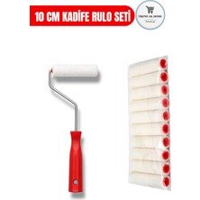 Trend Ak Home 10 cm Kadife Rulo Seti – 10’lu Yedek Rulo + Rulo Sapı, Lüks Seri Profesyonel Boya Seti