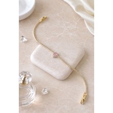 Vipfoni Zirkon Taşlı Su Yolu Kalp Detaylı Pırlanta Model Bileklik