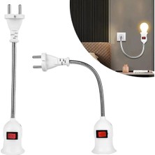 Ledx DY-112 Prizden E27 Duya Dönüştürücü 26CM Spiralli Anahtarlı Duy