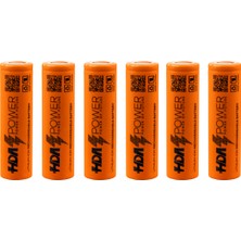 Hda 18650 3.7V 2000MAH 3c/1c Şarj Edilebilir Li-Ion Pil 6 Adet
