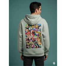 Lenithra Pop Art Coca Cola Sırt Baskılı Unisex Oversize Hoodie