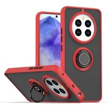 HANPORIUM Realme 12 4g Uyumlu Kılıf Yüzüklü Standlı Extra Darbe Koruma Sert Silikon Kapak - Kırmızı