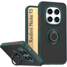 HANPORIUM Redmi Note 15 Uyumlu Kılıf Yüzüklü Standlı Extra Darbe Koruma Sert Silikon Kapak - Yeşil