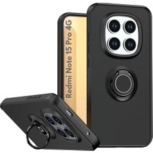 HANPORIUM Redmi Note 15 Pro 4g Uyumlu Kılıf Yüzüklü Standlı Extra Darbe Koruma Sert Silikon Kapak - Siyah