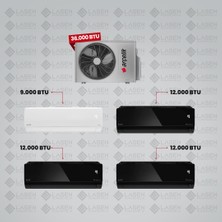 Arçelik 1+4 Multi Sistem Klima / 36100 Md Pro Dış Ünite ( 9 Btu Beyaz + 3 Adet 12 Btu Siyah Iç Üniteler )