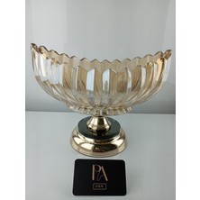 Palpe 28CM Gümüş Kristal Meyvelik Şekerlik Sunumluk Söz Nişan Kız Isteme Çikolatalık Şık Kase Ikramlık