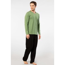 Cacharel Erkek Uzun Kollu Modal Pijama Takım 2237/YEŞIL