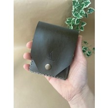 Alesta Leather Atelier (Isim Yazıyoruz) El Yapımı Deri Modern Erkek Cüzdanı Kartlık