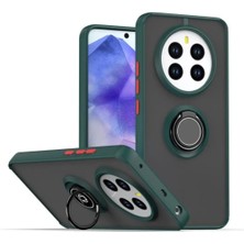 HANPORIUM Realme 12 Pro Uyumlu Kılıf Yüzüklü Standlı Extra Darbe Koruma Sert Silikon Kapak - Yeşil