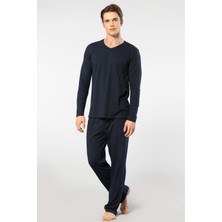 Cacharel Erkek Uzun Kollu Modal Pijama Takım 2237/LACIVERT