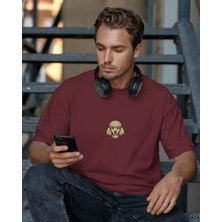 Muhtar Store Poodle Köpek Baskılı Unisex Oversize Tişört – Minimal Kıvırcık Poodle Tasarım