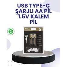 Beruflic Type-C USB ile Hızlı Şarj Edilebilir Aa Kalem Pil | 1.5V Lityum | Çiftli Paket