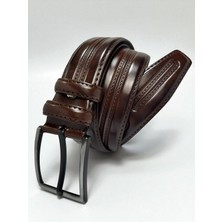 Ekuray Deri Ürünleri 3.5 cm Şık Dayanıklı, Klasik Koyu Kahve Kemer