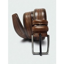 Ekuray Deri Ürünleri 3.5 cm Şık Dayanıklı, Klasik Açık Kahve Kemer