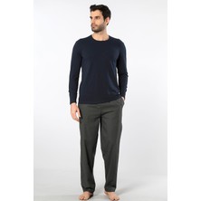 Cacharel Erkek Poplin O Yaka Uzun Kollu Pijama Takımı 2239/YEŞIL 5