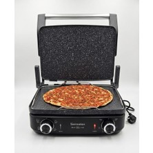 Maxi Grill 4x4 Multi Lahmacun Makinesi ( Ptfe /teflon )Tava Hediyeli 2200 Watt Tost Makinesi(Inox)