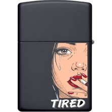 Hero Tasarım Son Sigara - Benzinli Metal Çakmak Rüzgar Dayanıklı Yeniden Doldurulabilir Klasik Çakmak | HR1017