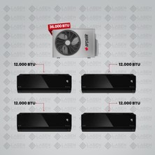 Arçelik 1+4 Multi Sistem Klima / 36100 Md Pro Dış Ünite ( 4 Adet 12 Btu Siyah Iç Üniteler )
