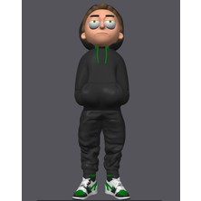 3D Layer Craft Morty Urban Figür 20 cm Büyük Boy Rick And Morty Figür