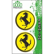 Ferrari Logo Sarı (5x5 Cm) Ikili Damla Etiket