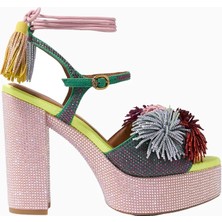 Kurt Geiger Pom Pom Tie 125 Platform Kadın Dolgu Topuk Sandalet