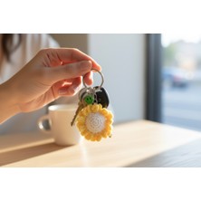 Örgü Ayçiçeği Anahtarlık – Sarı Çiçek Tasarımlı Çanta & Anahtar Süsü