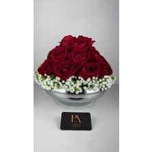 Palpe 30CM Vazo Kırmızı Gül Kız Isteme Yapay Çiçek Nişan Sevgili Söz Aranjman Sehpa Masa Çiçeği Dekor