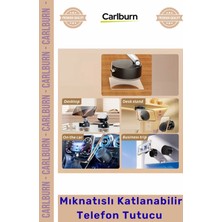 Carlburn Özel Üretim Torpido Cam Vakumlu Araç 360 Derece Döner Güçlü Mıknatıslı Katlanabilir Telefon Tutucu