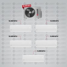 Arçelik 1+5 Multi Sistem Klima / 36100 Md Pro Dış Ünite ( 2 Adet 9 Btu Beyaz + 3 Adet 12 Btu Beyaz Iç Üniteler )