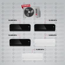 Arçelik 1+5 Multi Sistem Klima / 36100 Md Pro Dış Ünite ( 2 Adet 9 Btu Beyaz + 3 Adet 12 Btu Siyah Iç Üniteler )