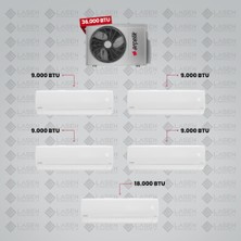 Arçelik 1+5 Multi Sistem Klima / 36100 Md Pro Dış Ünite ( 4 Adet 9 Btu Beyaz + 18 Btu Beyaz Iç Üniteler )