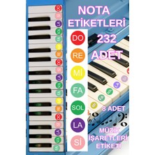 Pink Swan Craft Piyano Org Klavye Akordiyon Melodika Piano Tuşları Için Nota Sticker Etiketi 232 Adet