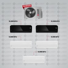 Arçelik 1+5 Multi Sistem Klima / 36100 Md Pro Dış Ünite ( 3 Adet 9 Btu Beyaz + 2 Adet 12 Btu Siyah Iç Üniteler )