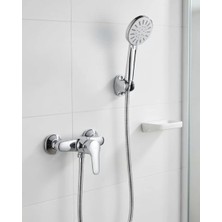 Maxdora 4 Fonksiyonlu Krem El Duşu Seti Spiral Hortum ve Duş Askısı - MX002U-7K3E78