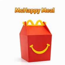 Yapı3D Mchappy Meal Tasarımlı Kapaklı Kutu – Sert Plastik Organizer & Dekoratif Saklama Kutusu – Kırmızı Sarı Tasarım
