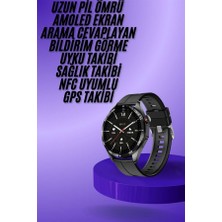 Maxdora Amoled Ekran 3 Kordonlu Akıllı Saat 5.0 Bluetooth Bağlantılı Android ve Ios Uy - MX002U-7JGL1