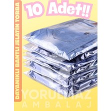 Yorulmaz Ambalaj 👉 👉 40X60 Bantlı Jelatin Torba – Şeffaf Yapışkanlı Büyük Boy Paketleme Poşeti 10 Lu Paket