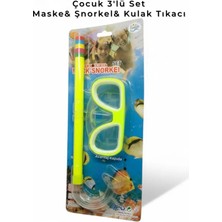 Mustran Çocuk 3'lü Set Maske-Şnorkel-Kulak Tıkacı Orjinal Kutulu Deniz Havuz Dalış Hediyelik