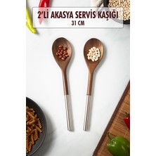 Mustran Akasya 2 Li Servis Kaşığı & Sunum Kaşığı & Salata Servis Seti