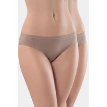 Türen Kadın Likralı 2'li Pamuklu Bikini Külot 230/VIZON