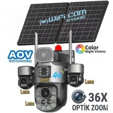 Wificam 36X Optik Zoom 4 Kameralı Sim Kartlı Solar Kamera