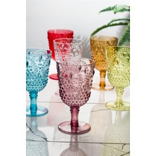 Mustran Akrilik Renkli 6'lı Kadeh & Su Meşrubat Kahve Yanı Bardağı 450 ml ( Cam Değildir )